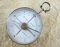 Georgian Long-Neck Hallmarked Silver Compass by James Long, c. 1790
