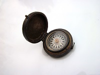 Leather-Cased Compass by L. Casella, c. 1850