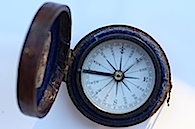English Leather Cased Compass by CASARTELLI, c. 1900