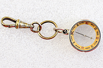  Solid Silver Hallmarked Fob Compass by Francis Barker & Son, 1896