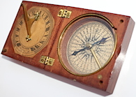 Wooden English Sundial and Compass by W. Watkins of Bristol, c. 1820