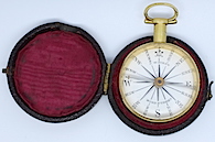 Georgian Long-Neck Leather-Cased Pocket Compass c. 1820 by Dixey