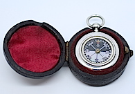 Solid Silver Leather-Cased Compass by F. Barker & Son, Hallmarked London 1909