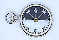 Solid Silver Victorian Compass, Hallmarked London 1890