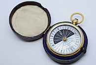  TROUGHTON & SIMMS LONDON Leather Cased Compass, c. 1865
