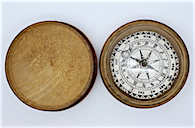 Victorian Wooden English Sundial and Compass, c. 1860
