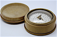  Circa 1860 Wooden English Sundial and Compass