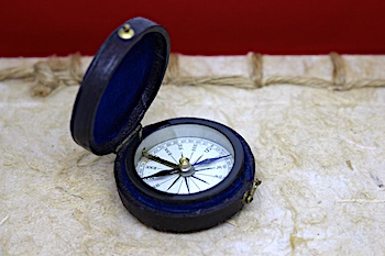 English Leather Cased Compass, c. 1900