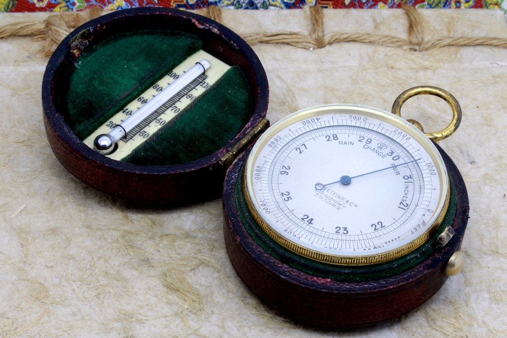 Pocket Barometer Thermometer Compass Compendium by BENETFINK & Co., c. 1880