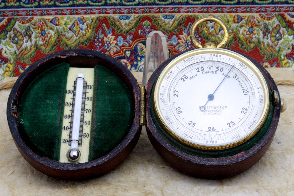 Pocket Barometer Thermometer Compass Compendium by BENETFINK & Co., c. 1880