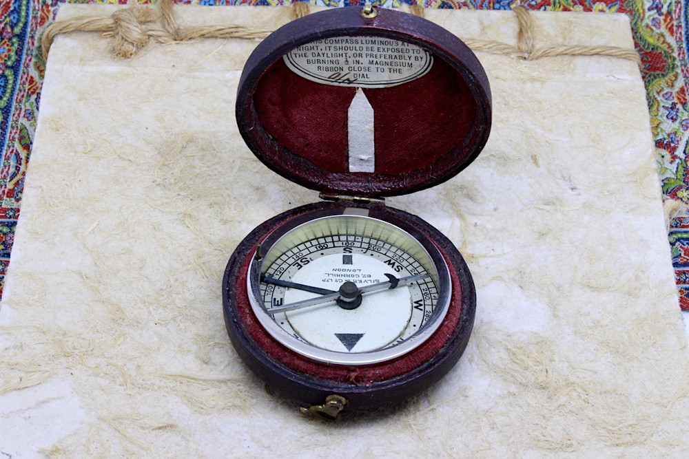 Rare Victorian Leather-Cased Compass by Silver & Co. London, c. 1890