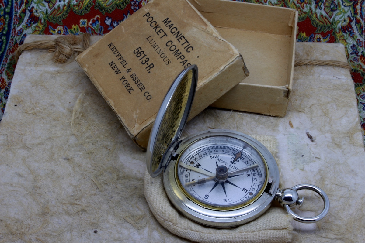 Antique Keuffel & Esser Compass in Original Box, c. 1920