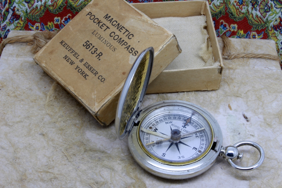 Antique Keuffel & Esser Compass in Original Box, c. 1920