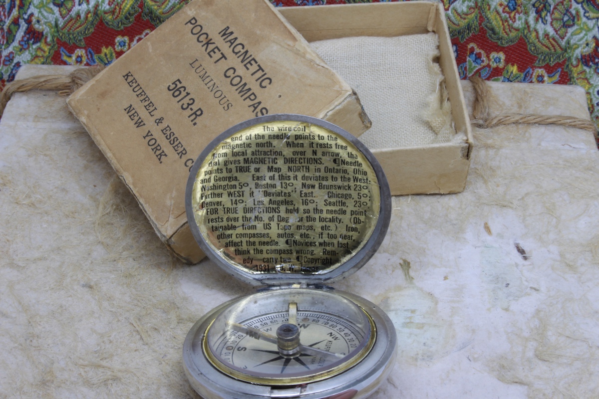 Antique Keuffel & Esser Compass in Original Box, c. 1920