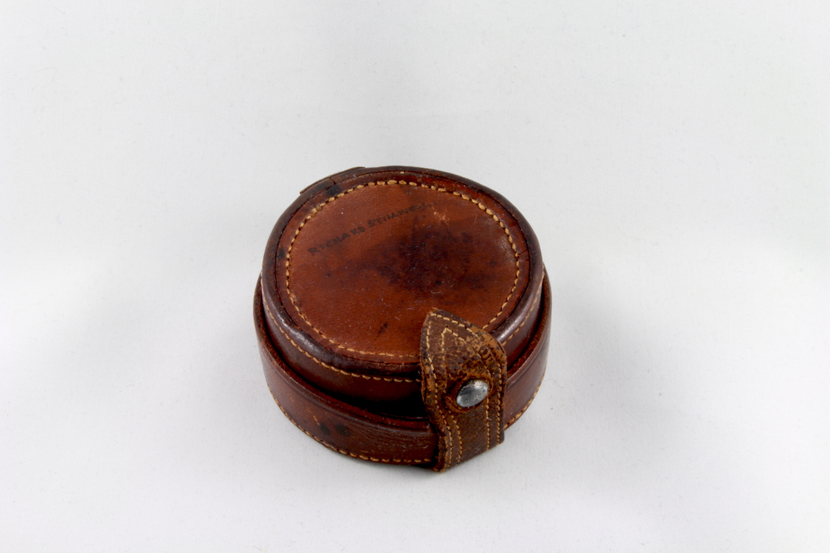 Leather-Cased Tiffany & Co. Gimballed Pocket Compass, c. 1900