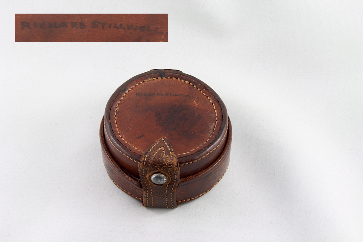 Leather-Cased Tiffany & Co. Gimballed Pocket Compass, c. 1900