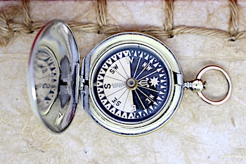 Antique Hunter Compass with Singers Patent Dial, c. 1900