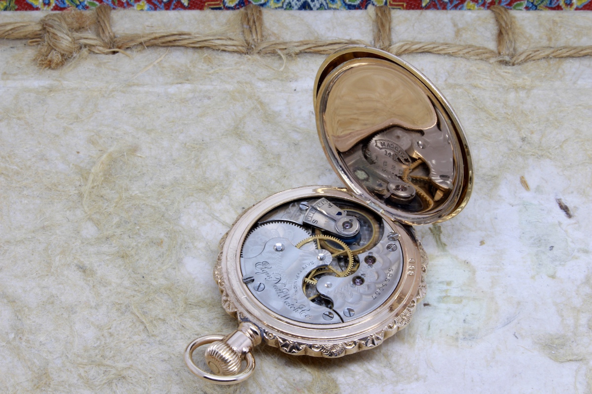 Serviced 1895 Elgin 6 Size 14K Gold-Filled Pocket Watch