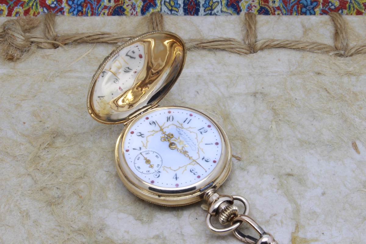 Serviced Multicolor 1894 Waltham 0 Size 14K Solid Gold Pocket Watch