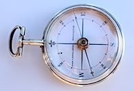 Georgian Long-Neck Hallmarked Silver Compass by John-Langlands, Newcastle, 1795