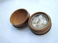 Late 1800 Wooden English Sundial and Compass