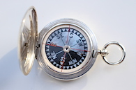 Solid Silver Hunter Cased Compass by Dennison, Hallmarked Birmingham 1925