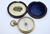 Large Victorian Leather-Cased Compass for HEMPLER Optician, Washington