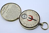 Late 1800 TEMPUS FUGIT English Sundial and Compass