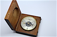 French Wood Cased Compass, c. 1920