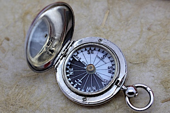 Solid Silver Hunter Compass with Hallmarks 1873 by Chadburn & Son