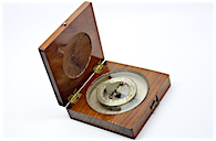 Wooden English Sundial and Compass, c. 1870