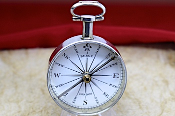 Georgian Silver Long-Neck Compass by BERGE, Hallmarks for London 1806