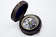 Rare Victorian Leather-Cased Singers Patent Compass, c. 1865