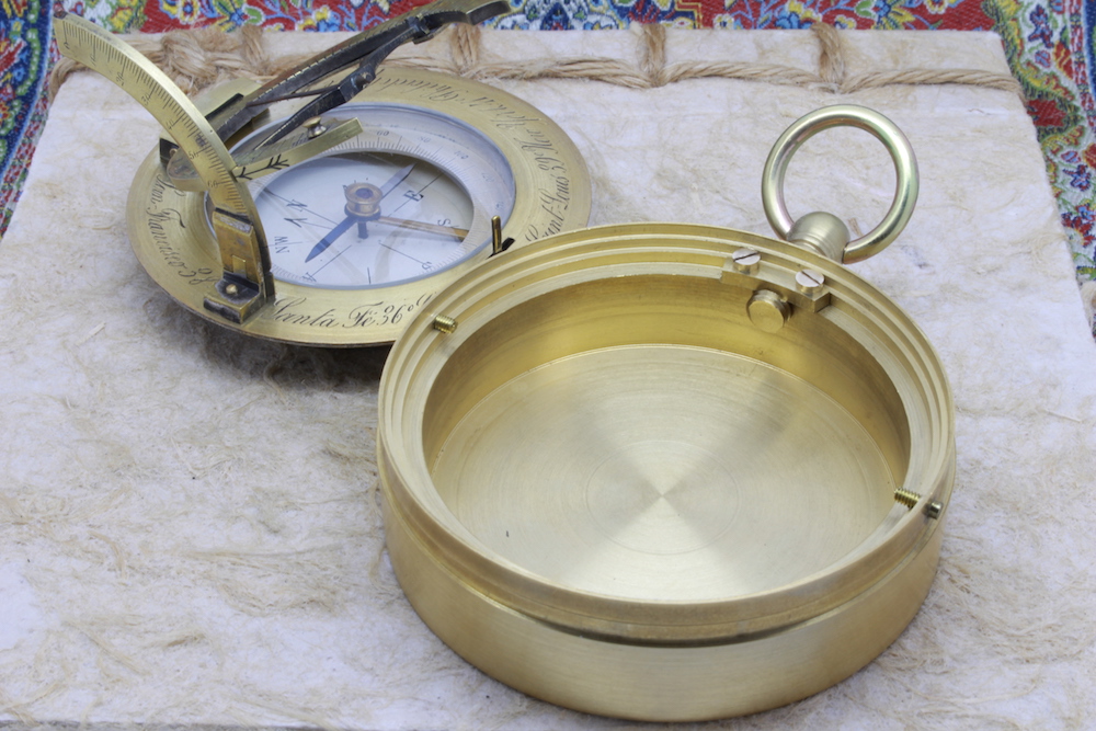 Antique French Equinoctial Sundial and Compass for the American Market, c. 1900