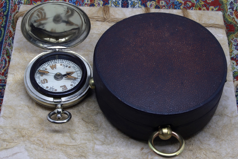 Antique French Equinoctial Sundial and Compass for the American Market, c. 1900