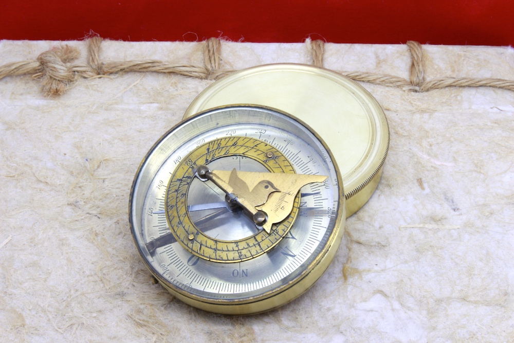  ANTIQUE FRENCH SUNDIAL COMPASS c.1900   