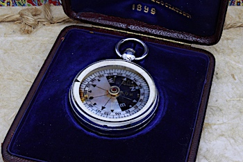 Presentation Sterling Silver Antique Compass, Hallmarked for London 1893