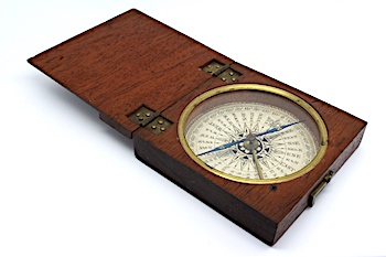 Victorian Compass in Wood Case - c. 1860
