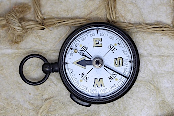 Thin Open-Face Swiss Compass, c. 1920