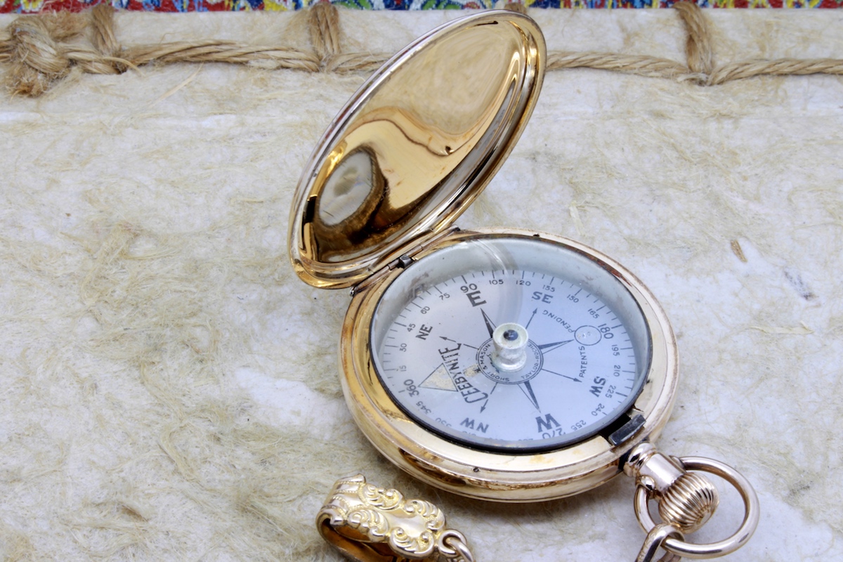 WWI Gold Filled CEEBYNITE Compass, 1915