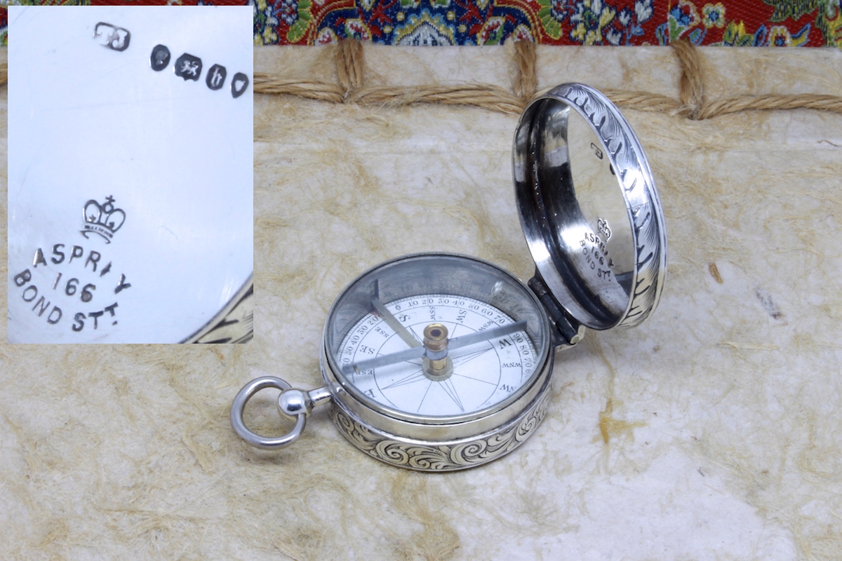 Sterling Silver Aspray Compass Hallmarked London 1863