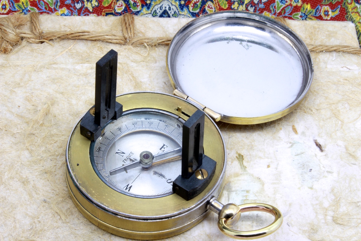 French Sighting Compass, c. 1920