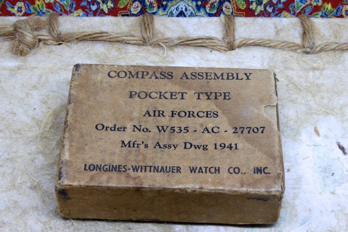 Second World War Air Forces Longines-Wittnauer Vintage Compass in Original Box, c. 1941