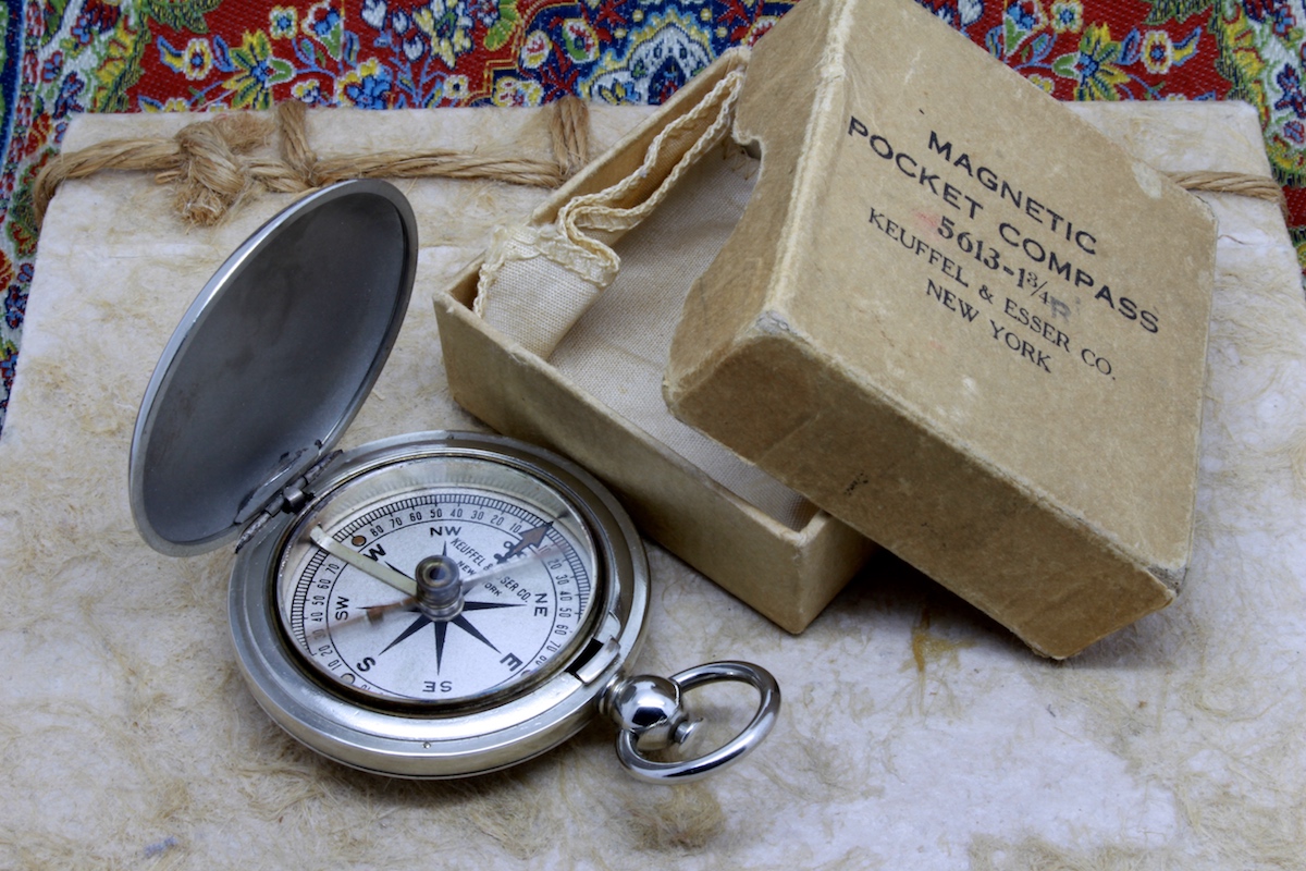 Antique Keuffel & Esser Compass in Original Box, c. 1920