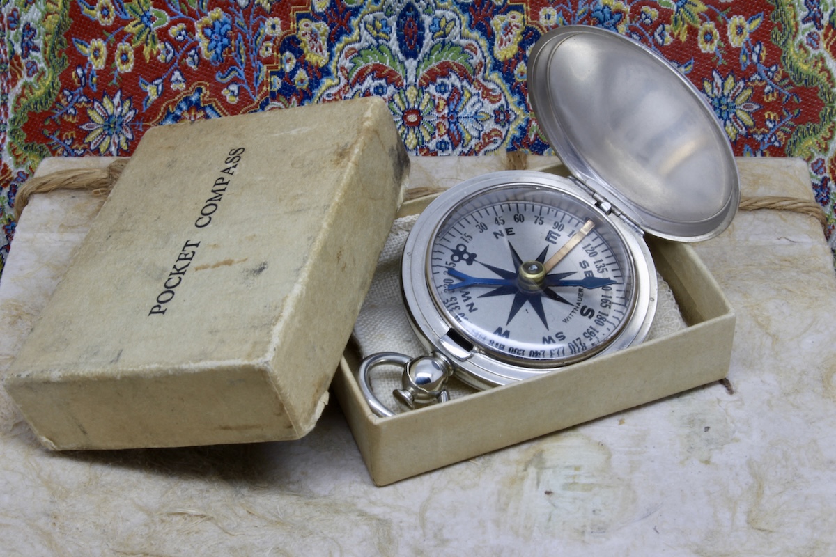 Second World War Air Forces Longines-Wittnauer Vintage Compass in Original Box, c. 1941