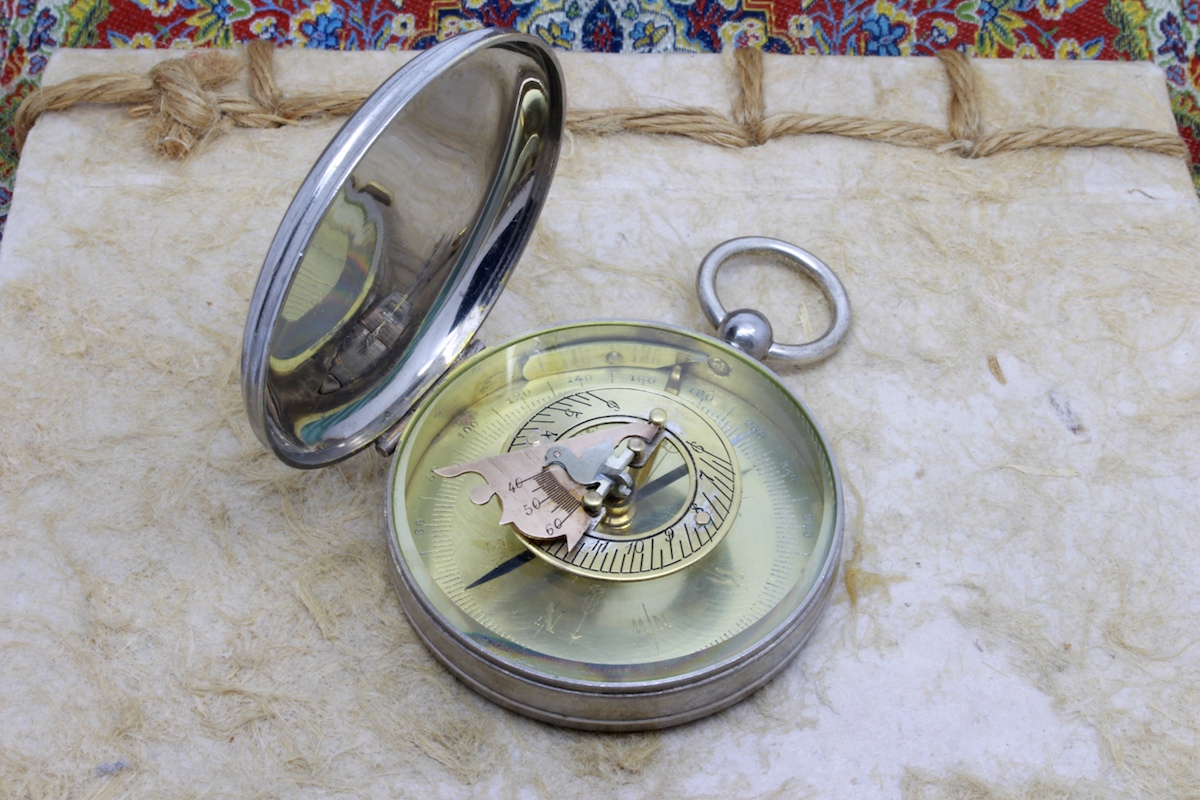 Antique French Sundial Compass, c. 1900