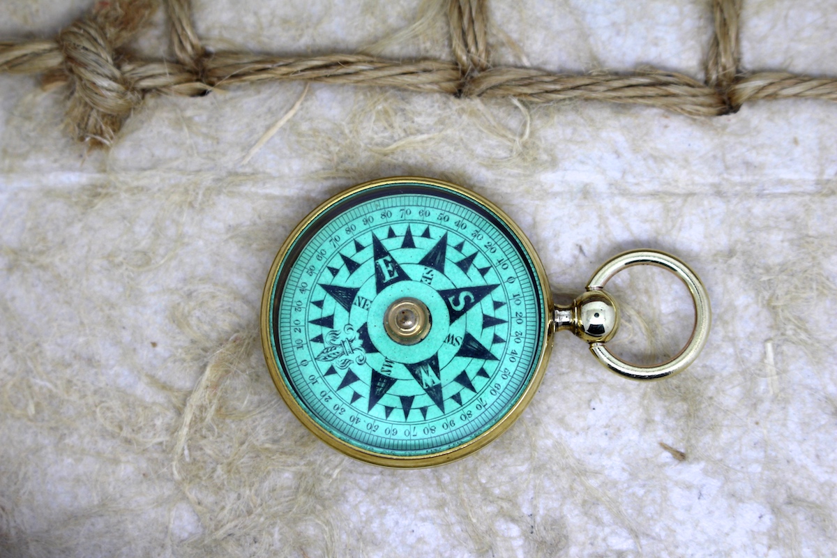 Victorian Leather-Cased Pocket Compass, c. 1880