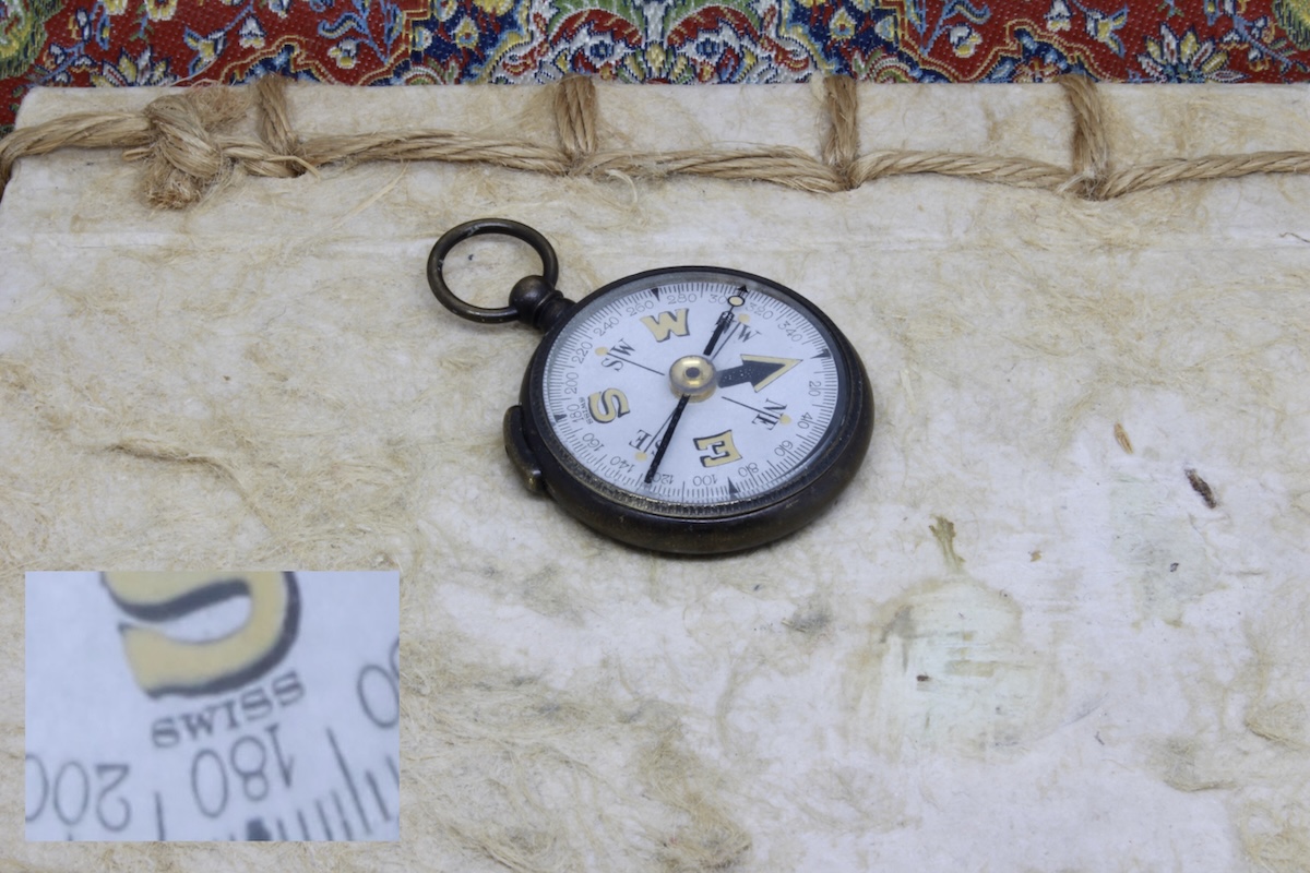 Thin Open-Face Swiss Compass, c. 1920