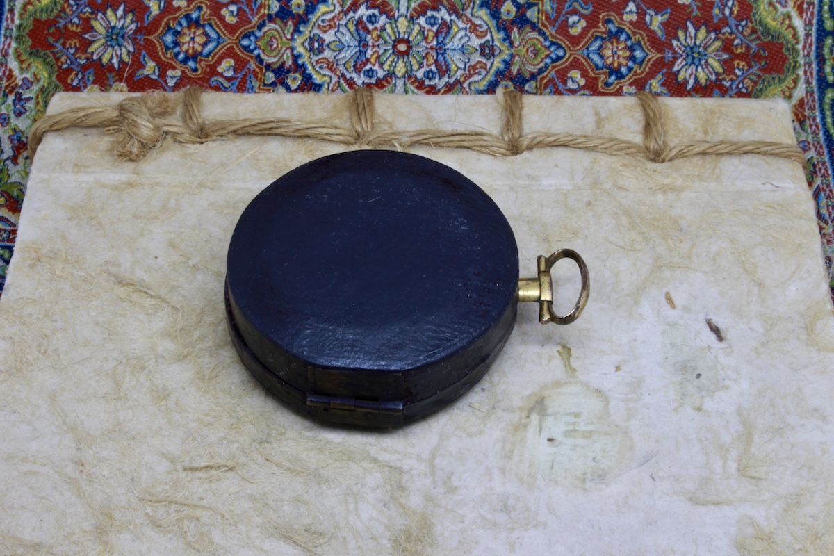 Georgian 12K Gold-Plated Long-Neck Leather-Cased Pocket Compass c. 1820