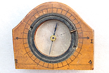 ASTON & MANDER Wood Cased Compass, c. 1910